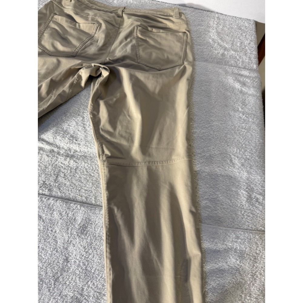 Lululemon Commission Slim Fit Warpstreme Pants Khaki Tan Mens 30x29 Chino - Picture 16 of 16